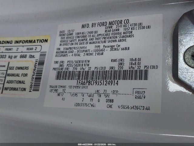 Ford Mustang Gt Premium 2018 1FA6P8CF9J5124914 Image 9