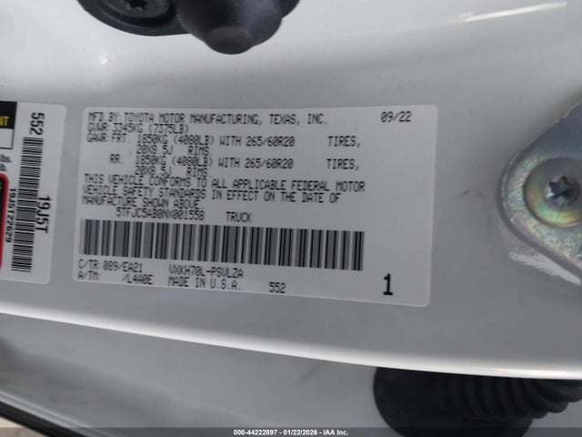2022 TOYOTA TUNDRA HYBRID 5TFJC5AB0NX001558 Photo 8