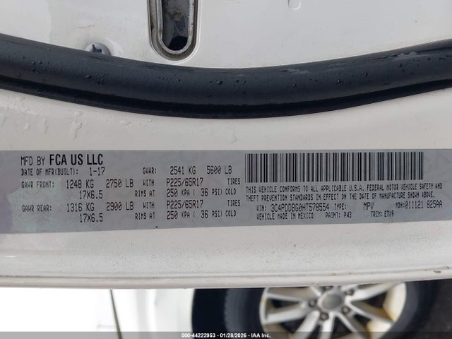 3C4PDDBG0HT578554 Dodge Journey Sxt Awd