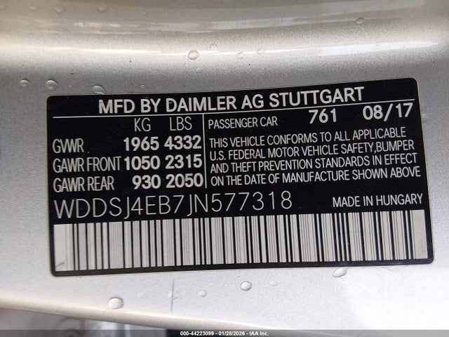 Aukcja sprzedaży 2018 Mercedes-benz Cla 250, vin: WDDSJ4EB7JN577318, numer aukcji: 44223099