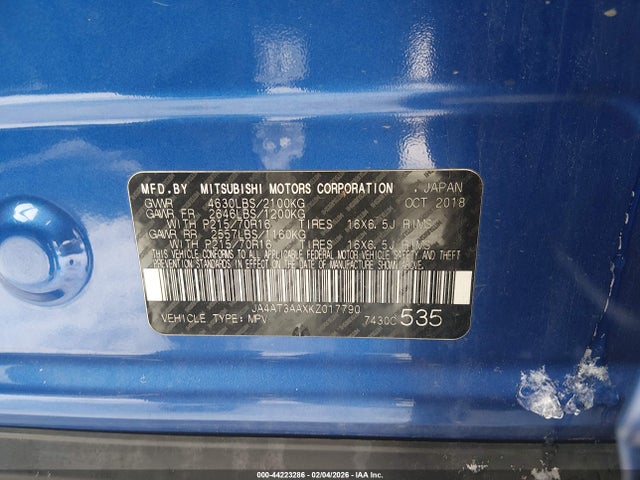 2019 MITSUBISHI ECLIPSE CROSS JA4AT3AAXKZ017790 Photo 8