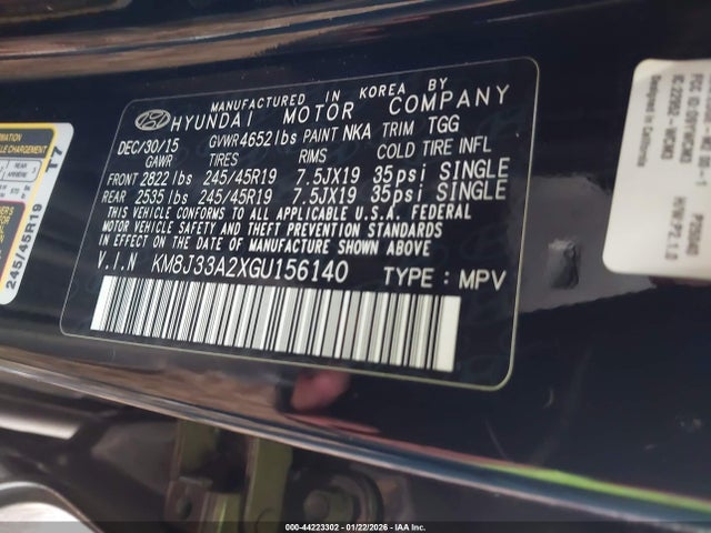 2016 HYUNDAI TUCSON KM8J33A2XGU156140 Photo 8