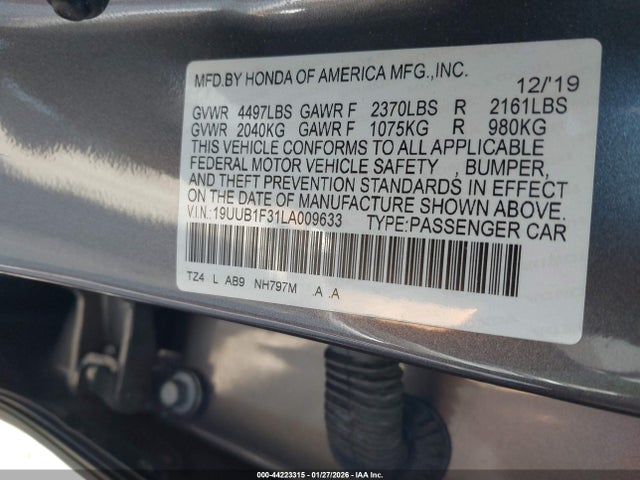 Продажа на аукционе авто 2020 Acura Tlx Standard, vin: 19UUB1F31LA009633, номер лота: 44223315
