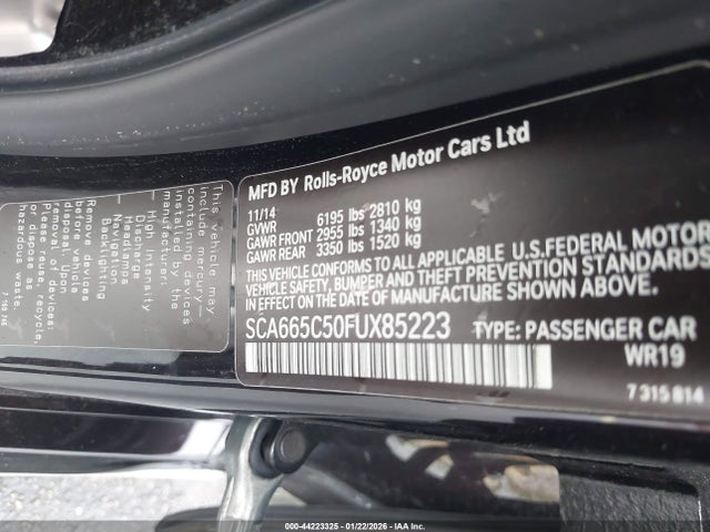 2015 ROLLS-ROYCE WRAITH SCA665C50FUX85223 Photo 8