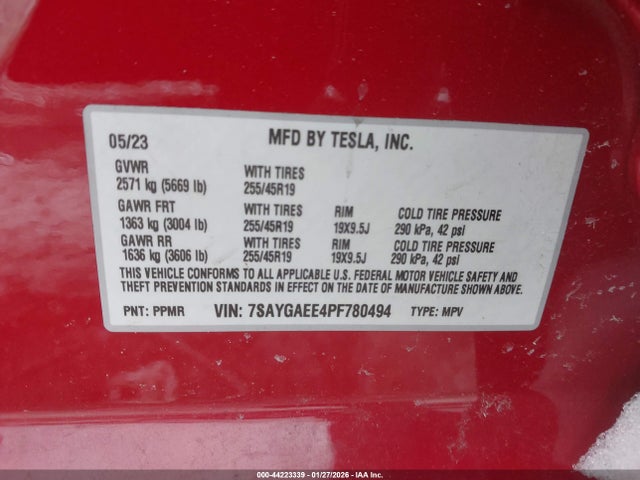 2023 TESLA MODEL Y 7SAYGAEE4PF780494 Photo 8