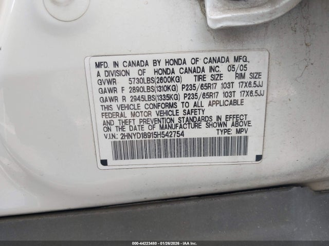 2005 ACURA MDX 2HNYD18915H542754 Photo 8