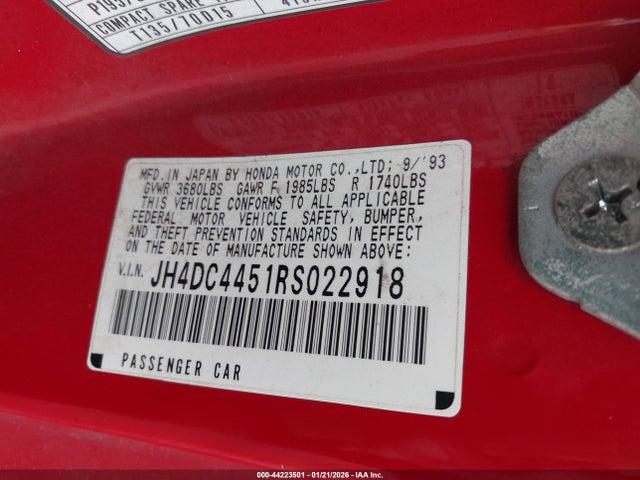 1994 ACURA INTEGRA JH4DC4451RS022918 Photo 8