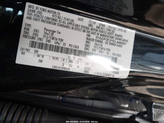 Ford FOCUS SE 2014 1FADP3F21EL448587 Image 9