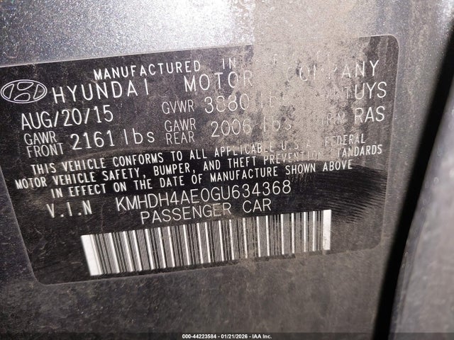Hyundai ELANTRA SE 2016 KMHDH4AE0GU634368 Image 9