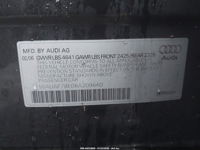 2006 AUDI A4 WAUAF78E06A209640 Photo 8