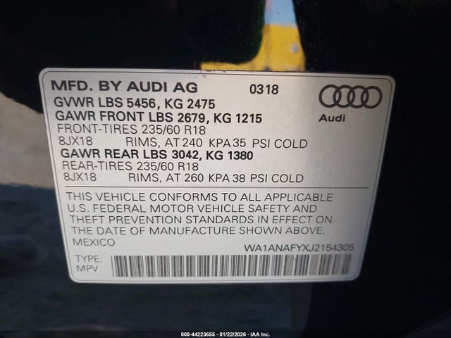 2018 AUDI Q5 WA1ANAFYXJ2154305 Photo 8