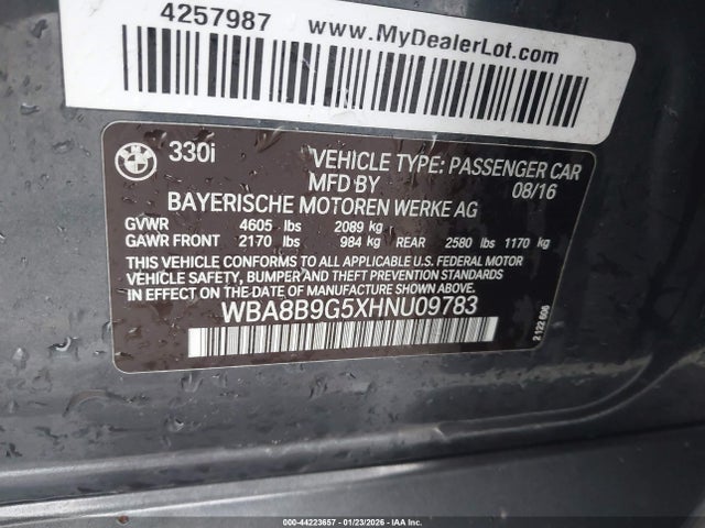 WBA8B9G5XHNU09783 BMW 330I