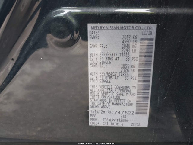 2019 NISSAN ROGUE 5N1AT2MT7KC747622 Photo 8