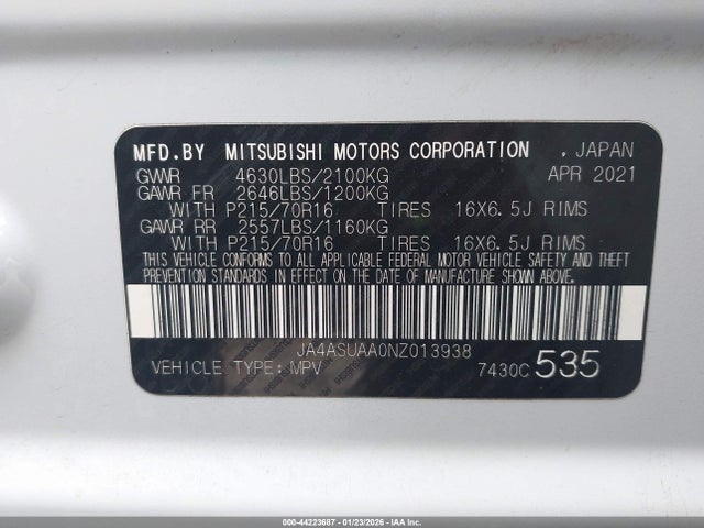 2022 MITSUBISHI ECLIPSE CROSS JA4ASUAA0NZ013938 Photo 8