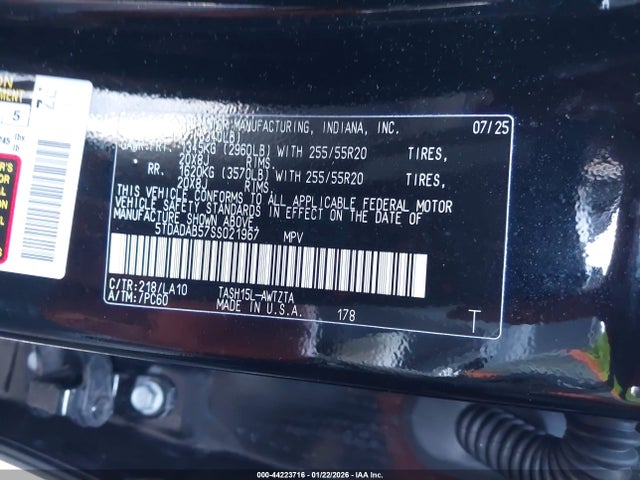 5TDADAB57SS021967 Toyota Grand Highlander Hybrid Platinum Max