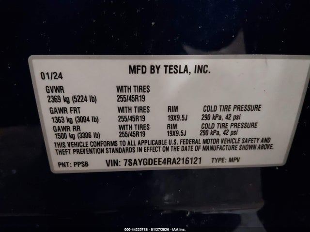 2024 TESLA MODEL Y 7SAYGDEE4RA216121 Photo 8