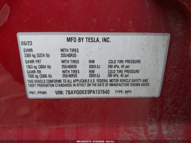 2023 TESLA MODEL Y 7SAYGDEE9PA137640 Photo 8