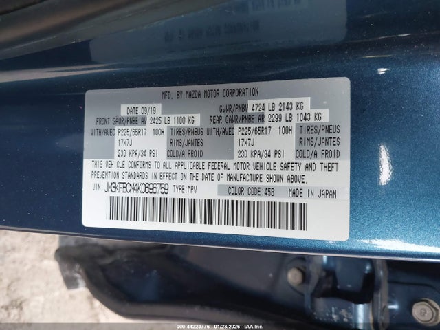 Mazda Cx-5 Touring 2019 JM3KFBCM4K0696759 Image 9