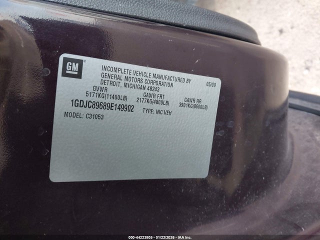Продаж на аукціоні авто 2009 Gmc Sierra 3500hd Chassis Sle, vin: 1GDJC89689E149902, номер лоту: 44223805
