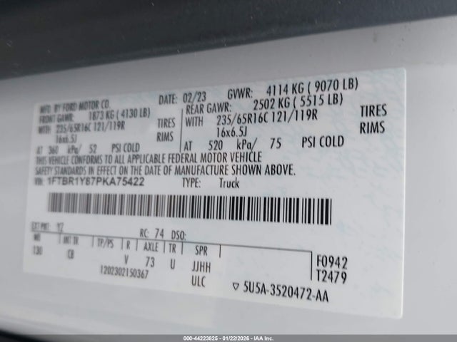 Ford Transit-250 2023 1FTBR1Y87PKA75422 Image 9