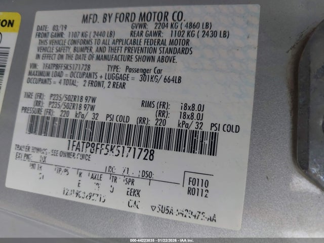 1FATP8FF5K5171728 Ford Mustang Gt Premium