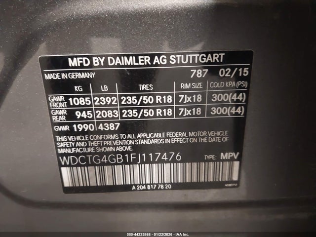 2015 MERCEDES-BENZ GLA 250 WDCTG4GB1FJ117476 Photo 8