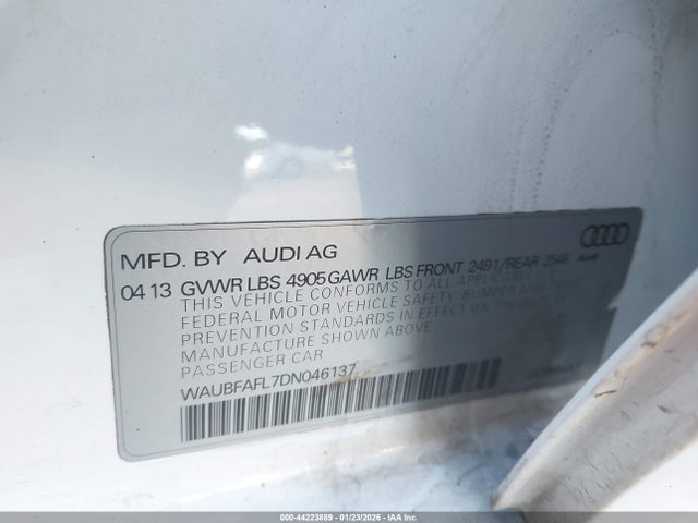 2013 AUDI A4 WAUBFAFL7DN046137 Photo 8