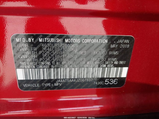 2018 MITSUBISHI ECLIPSE CROSS JA4AT5AA4JZ067837 Photo 8