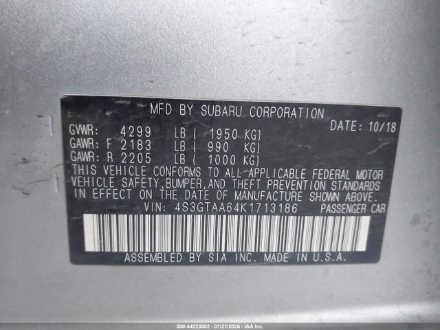 Subaru Impreza 2.0i 2019 4S3GTAA64K1713186 Image 9