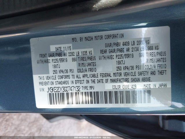 Aukcja sprzedaży 2016 Mazda Cx-5 Grand Touring, vin: JM3KE2DY3G0747132, numer aukcji: 44224025