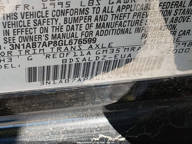 3N1AB7AP8GL676599 Nissan SENTRA SV