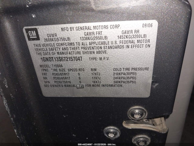 2007 CHEVROLET TRAILBLAZER 1GNDT13S672157047 Photo 8