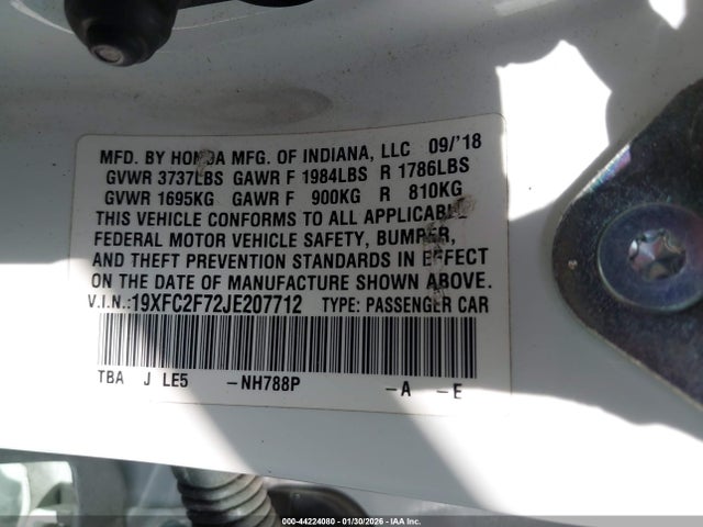 19XFC2F72JE207712 Honda CIVIC EX