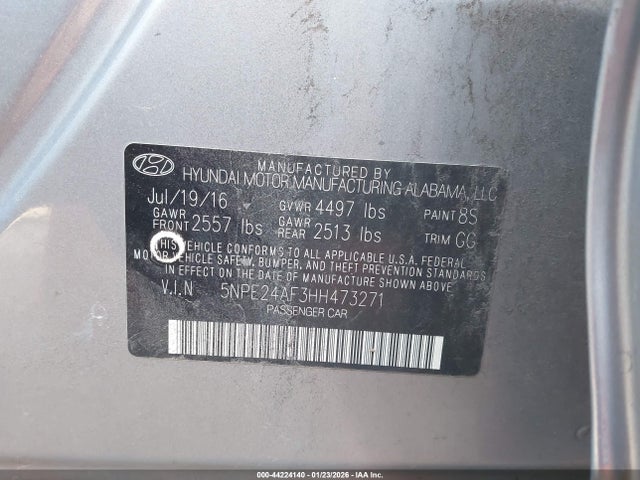 5NPE24AF3HH473271 Hyundai Sonata