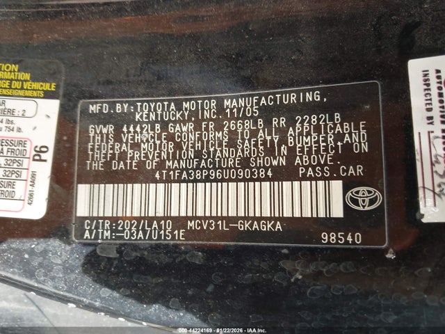 2006 TOYOTA CAMRY SOLARA 4T1FA38P96U090384 Photo 8