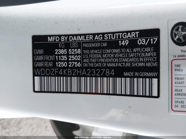 Aukcja sprzedaży 2017 Mercedes-benz E 300 4matic, vin: WDDZF4KB2HA232784, numer aukcji: 44224198
