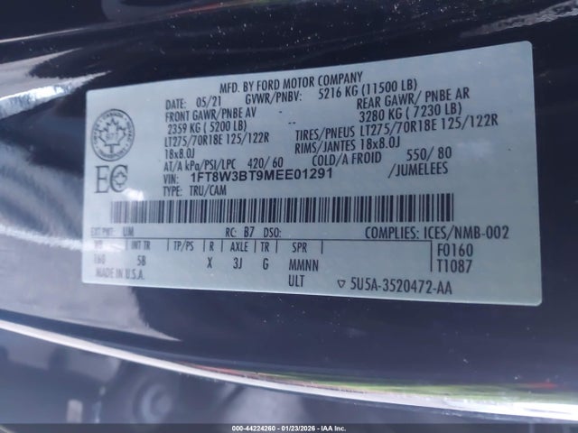 Ford F-350 Lariat 2021 1FT8W3BT9MEE01291 Image 8
