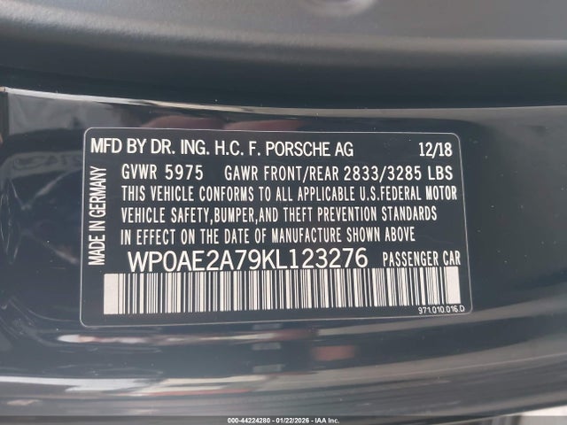 2019 PORSCHE PANAMERA E-HYBRID WP0AE2A79KL123276 Photo 8