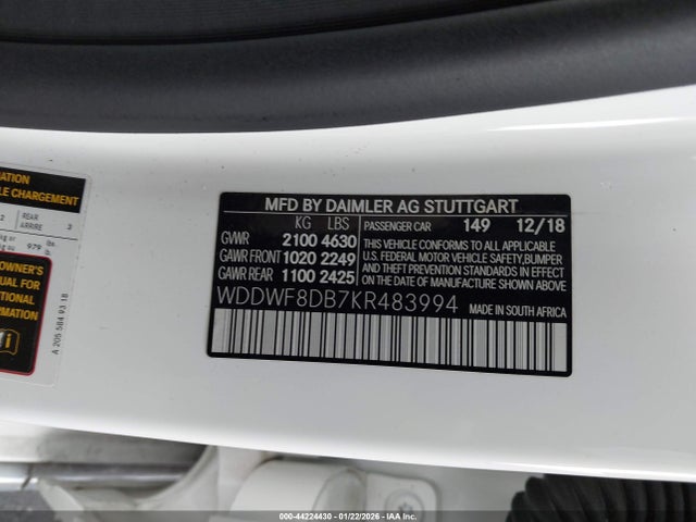 2019 MERCEDES-BENZ C 300 WDDWF8DB7KR483994 Photo 8