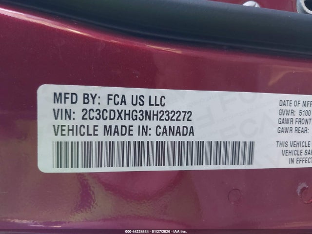 Продаж на аукціоні авто 2022 Dodge Charger Gt Rwd, vin: 2C3CDXHG3NH232272, номер лоту: 44224484