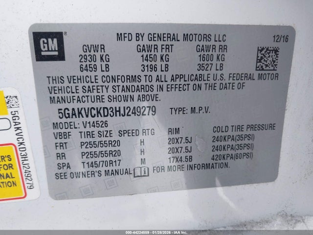 5GAKVCKD3HJ249279 Buick Enclave Premium