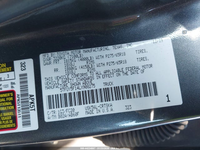 5TFUY5F14LX908275 Toyota Tundra 4wd Sr5
