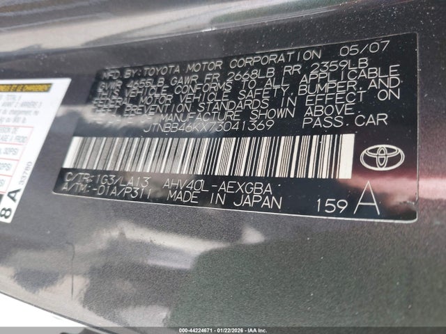 2007 TOYOTA CAMRY HYBRID JTNBB46KX73041369 Photo 8