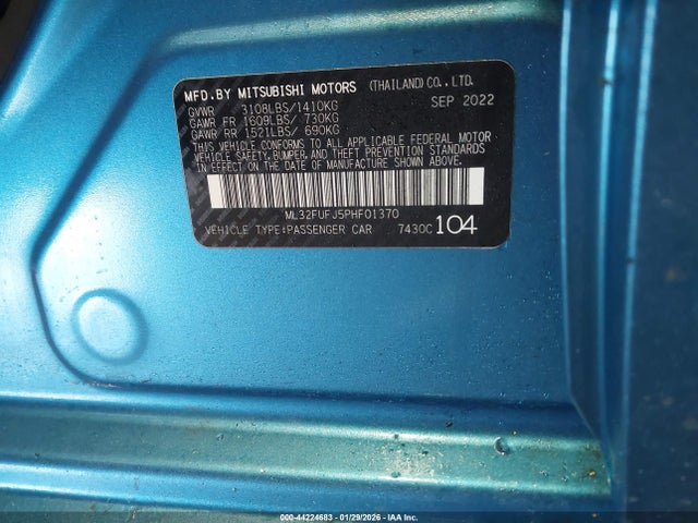 2023 MITSUBISHI MIRAGE G4 ML32FUFJ5PHF01370 Photo 8