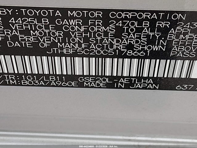 2012 LEXUS IS 250 JTHBF5C20C5178661 Photo 8