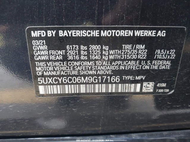 2021 BMW X6 5UXCY6C06M9G17166 Photo 8