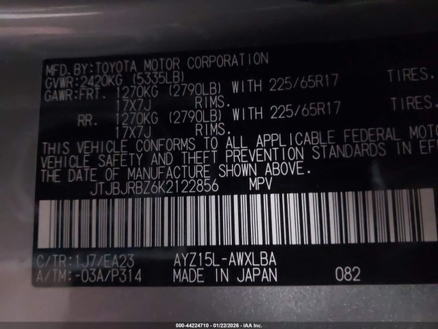 JTJBJRBZ6K2122856 Lexus NX 300H
