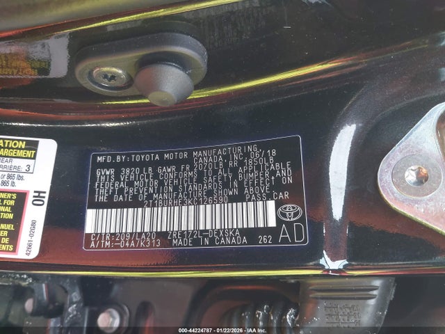Toyota Corolla Xse 2019 2T1BURHE3KC126590 Image 9