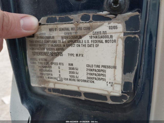 2005 CADILLAC ESCALADE 1GYEK63N55R215705 Photo 8