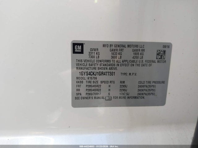 2016 CADILLAC ESCALADE 1GYS4CKJ1GR477301 Photo 8